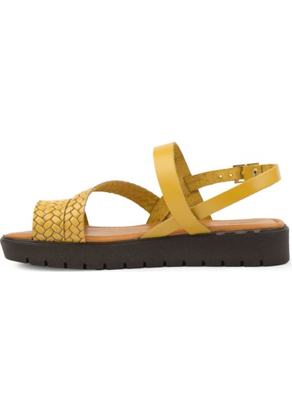 Kadın Örgülü Deri Sandalet DG6060 fırsatları