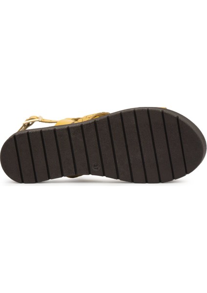 Kadın Örgülü Deri Sandalet DG6060