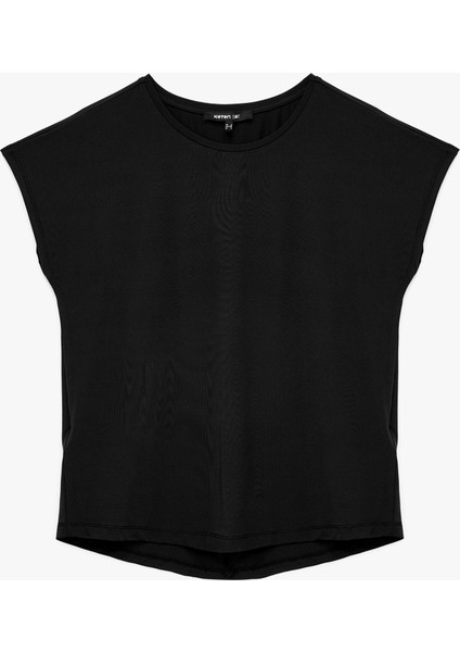 Rahat Kalıp Kısa Kollu Bisiklet Yaka Spor Tişört