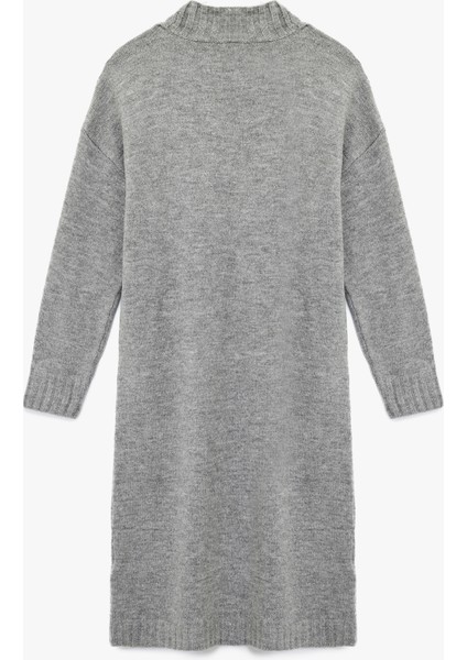 Dik Yaka Uzun Kollu Triko Midi Elbise fiyatları