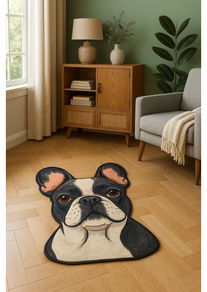 Köpek Desenli Halı | Kaymaz Taban Yıkanabilir Çocuk Genç Odası Halısı