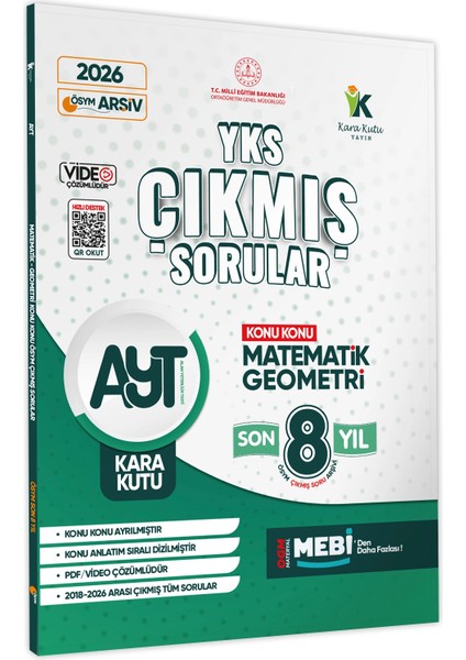 2026 YKS-AYT Eşit Ağırlık Çıkmış Soru Bankası KaraKutu 2’li Set KonuKonu Son 8Yıl Çözüm BASKI ÜCRET modelleri