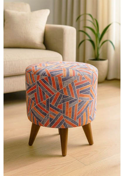 Modern Ayaklı Desenli Dekoratif Süngerli Puf, Makyaj Masası Puf, Tabure, Bench Koltuk Sandalye fırsatları