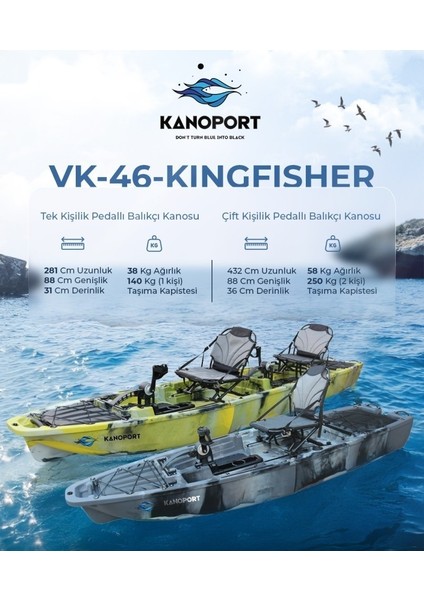 Vk-46 Kingfisher Çift Kişilik Balıkçı Kanosu