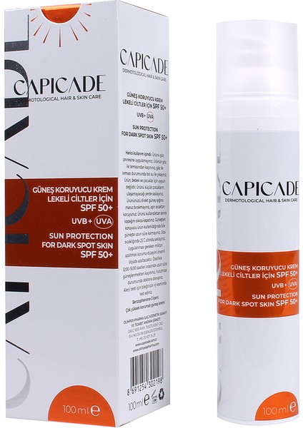 SPF50+ Güneş Koruyucu Krem 100ml - Lekeli Ciltler