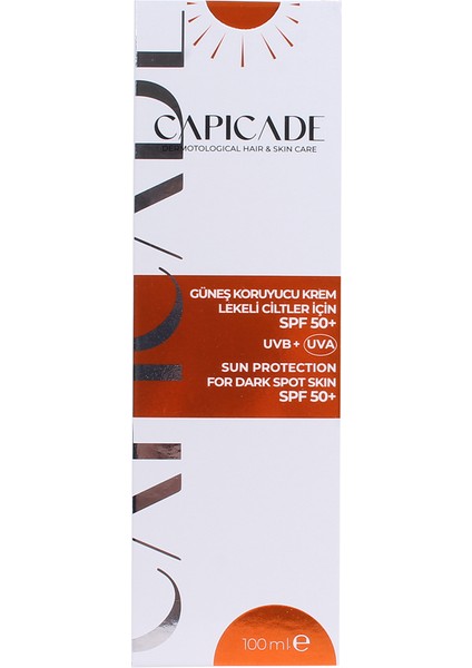 SPF50+ Güneş Koruyucu Krem 100ml - Lekeli Ciltler fırsatları