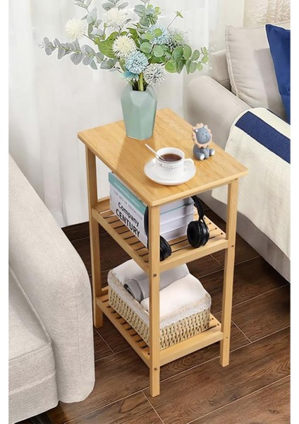 Bambu 3 Raflı Komodin Yan Sehpa Şifonyer Düzenleyici Orta Sehpa DB-0024 fırsatları