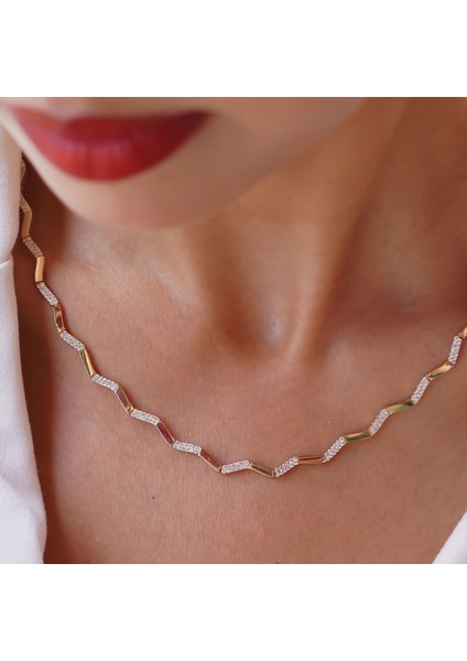 Taşlı Zikzak Kolye modelleri