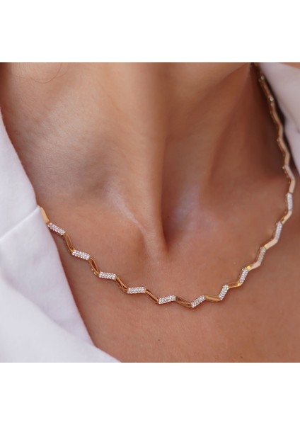 Taşlı Zikzak Kolye fırsatları