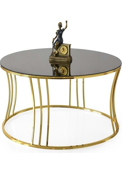 Bronz Cam Duru Orta Sehpa