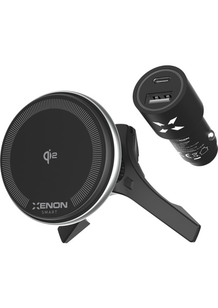 Araç İçi Telefon Tutucu Ultra Güçlü Kablosuz Manyetik Mag Safe ile Uyumlu 20W Qi2 Bağlantılı Hızlı Şarj Cihazı X6401