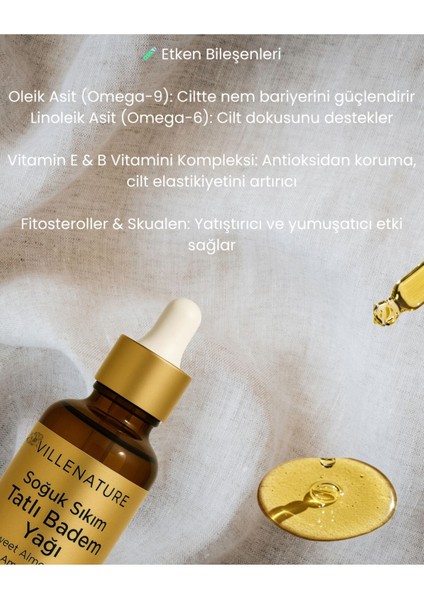 Soğuk Sıkım Tatlı Badem Yağı 50 ml fiyatları