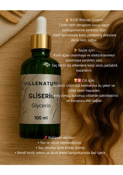 %100 Bitkisel Gliserin Yağı 100 ml Cam Damlalıklı Şişe fiyatları