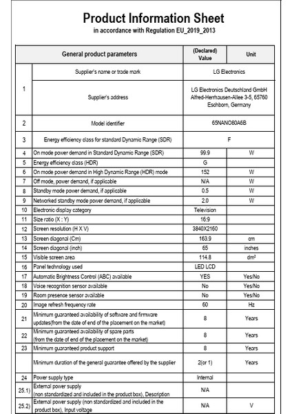 65NANO806B 65" 165 Ekran Uydu Alıcılı 4k Ultra HD webOS TV