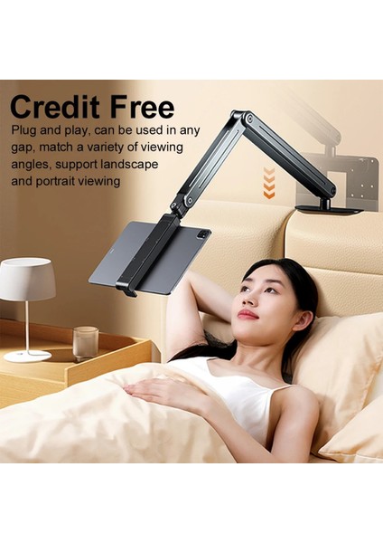 Profesyonel iPad ile Uyumlu Tablet 12.9 Inçe Kadar Uyumlu Telefon Tutucu Yüksekliği Ayarlanabilir Kol ve Kendinden Açısı Ayarlanabilir 3 Eklemli 360 Derece Siyah Renk P-96T fırsatları