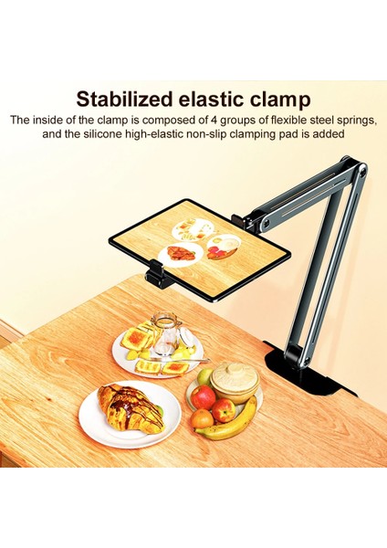 Profesyonel iPad ile Uyumlu Tablet 12.9 Inçe Kadar Uyumlu Telefon Tutucu Yüksekliği Ayarlanabilir Kol ve Kendinden Açısı Ayarlanabilir 3 Eklemli 360 Derece Siyah Renk P-96T indirimleri