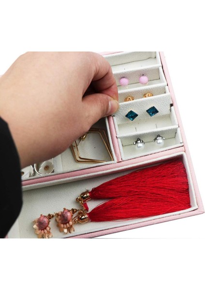 Homeanda Takı Kutusu, Kadın Takı Kutusu , Anahtarlı Takı Kutusu, Deri Takı Kutusu, Büyük Takı Kutusu (Pembe) fiyatları