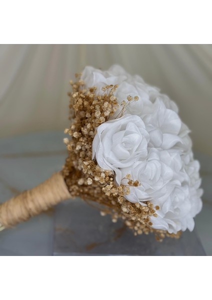 Beyaz Gül Gelin El Çiçeği | Gelin Buketi | Hediyeli Ürün modelleri