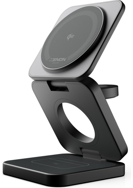 Kablosuz Şarj Standı 3'ü Bir Arada Apple İphone Airpods Watch MagSafe Uyumlu Qi2 15W Manyetik Hızlı Şarj Cihazı X6402