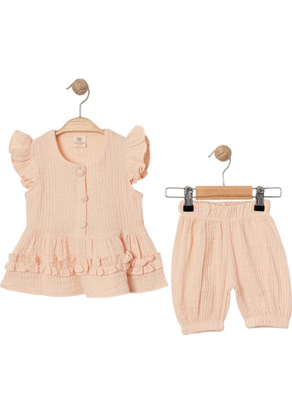 Müslin Şortlu Ikili Takım Somon