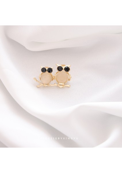 Yeni Moda Zirkonya Inci Küpeler Fransız Niş Retro Hafif Lüks Küpeler ve Broşlar Sınıf Dekorasyonu (Yurt Dışından)