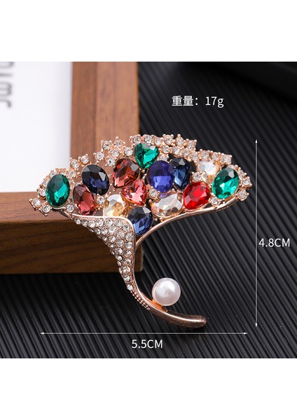 Broş Kıdemli Işık Duygusu Lüks Kadın Korsaj Kristal Inci Yüksek Dereceli Pimler Çift Kullanımlı Mücevher Sınıfı Aksesuarlar (Yurt Dışından)