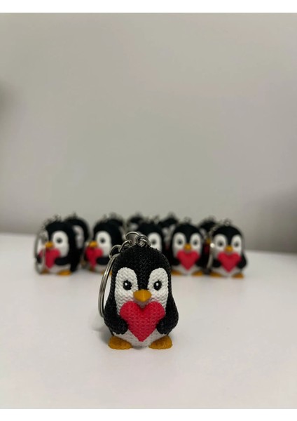Örgü Kalp Tutan Penguen Anahtarlık modelleri