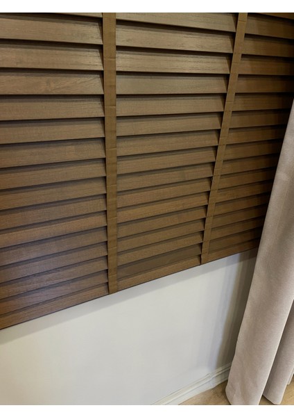 Kahverengi %100 Orijinal Ahşap Jaluzi Perde 50 mm Ofis Modern ve Tüm Mekanlar Için indirimleri