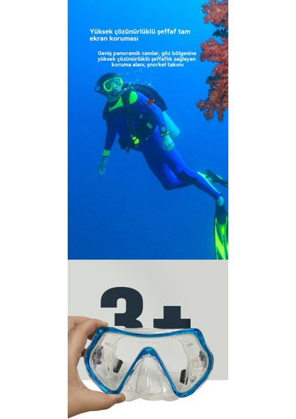 Dalış Maskesi Göz Koruması Yüz Aynası Tam Seti Anti-Sis (Yurt Dışından) fırsatları