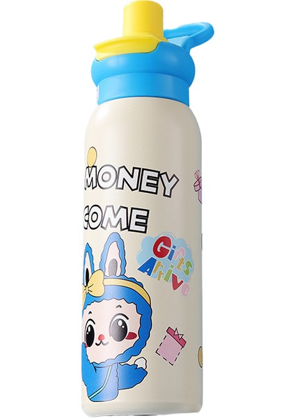 Çizgi Film Sevimli Çift Içecek Pipet Paslanmaz Çelik Termos Dak (Yurt Dışından)