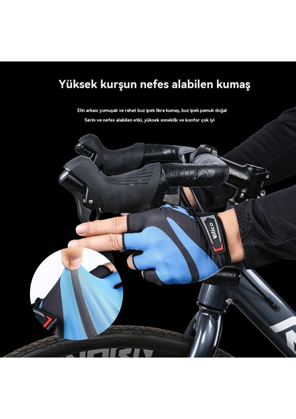 Açık Spor Fitness Eğitimi Nefes Alabilen Kaymaz Bisiklet Yarım Parmak Eldiven (Yurt Dışından) modelleri