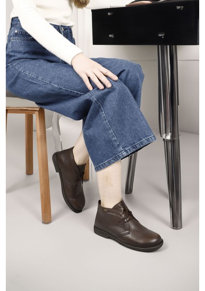 Kadın Kahve Kauçuk Taban Hakiki Deri Bot fiyatları