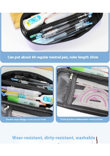 Kalem Çantası Çift Katmanlı Büyük Kapasiteli Öğrenci Kırtasiye Saklama Çantası Depolama Kırtasiye Kutusu (Yurt Dışından) fiyatları