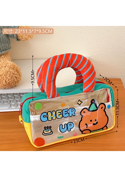 Öğrenci Sevimli Kalem Çantası El Çok Fonksiyonlu Kozmetik Çantası Düzenleyici (Yurt Dışından)