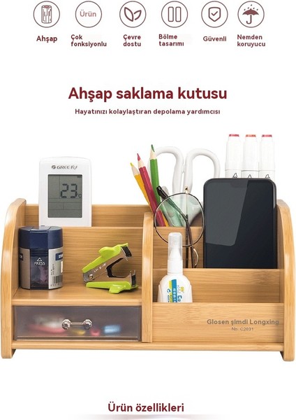 Çok Fonksiyonlu Kalem Tutucu Ofis Masaüstü Ahşap Depolama Kutusu Öğrenci Çekmece Tipi Ahşap Kalem Tutucu Depolama Stili-A (Yurt Dışından) fiyatları