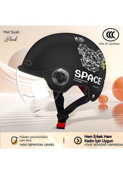3c Sertifikalı Beş Yıldızlı Güvenlik Kaskı Motosiklet Lensli Dört Mevsim Kask-Erkekler ve Kadınlar Için Aynı Stil (Yurt Dışından)
