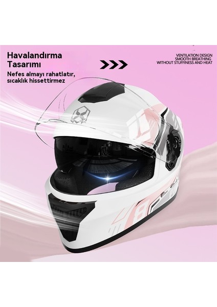 Erkekler ve Kadınlar Için 3c Sertifikalı Motosiklet Kaskı, Sis Önleyici ve Sıcak Kış Motosiklet Tam Kaplı Çift Lensli Tam Kask-Dört Mevsim Modeli (Yurt Dışından) fırsatları