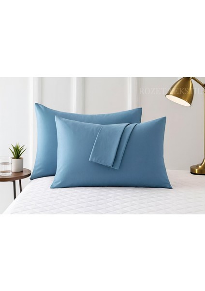 Mavi Yastık Kılıfı Pamuk Kumaş Kapaklı (2 Adet) 50 x 70 cm modelleri