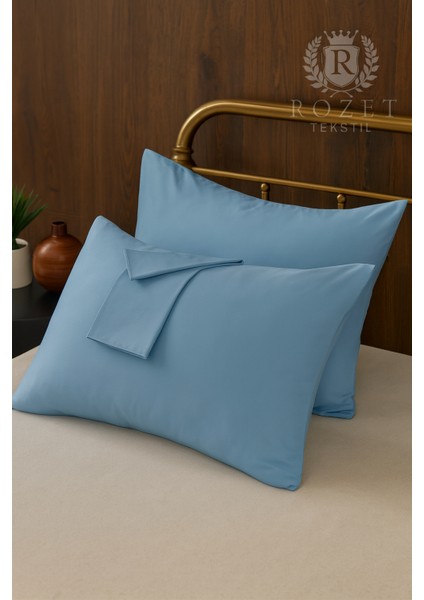 Mavi Yastık Kılıfı Pamuk Kumaş Kapaklı (2 Adet) 50 x 70 cm indirimleri