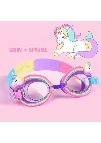 Çocuk Karikatür Yüzücü Gözlükleri Su Geçirmez Buğu Önleyici Silikon Gözlükler (Yurt Dışından)