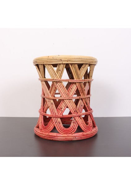 Mylamp Şölen 48X36 cm Doğal Kubu Rattan Sehpa & Tabure Antik Fuşya fiyatları