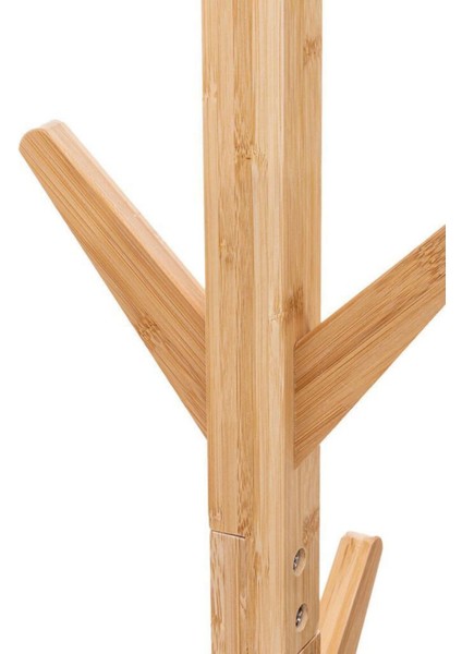 Bambu Portmanto Askılık 8'li Modern Vestiyer Ayaklı Askılık Ahşap Elbise Askısı DB-0026 fırsatları