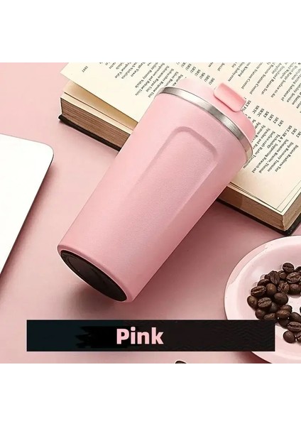 Termal Kupa 380/510ML Kahve Kupası Sızdıran Termos Şişe Çay Kahve Kupa Vakum Şişesi Yalıtımlı Kur Sıcak Seyahat Paslanmaz Çelik Kapasite: 380ML/RENK: Pink-A (Yurt Dışından)