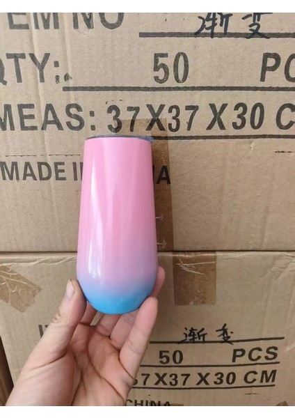 6oz Şarap Tumbler Kaplamalı Paslanmaz Çelik Kupa Yalıtımlı Termos A Flüt Nedime Hediyeleri Kapasite: Ad/renkli: Kırmızı (Yurt Dışından)
