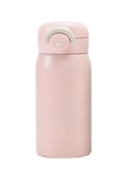 304 Paslanmaz Çelik Mini Termos Kupası 220/320ML Küçük Kapasiteli Yalıtımlı Cep Kupası Pop-Up Kilidi Vakum Şişesi Seyahat: 320ML/RENK: Bej (Yurt Dışından)