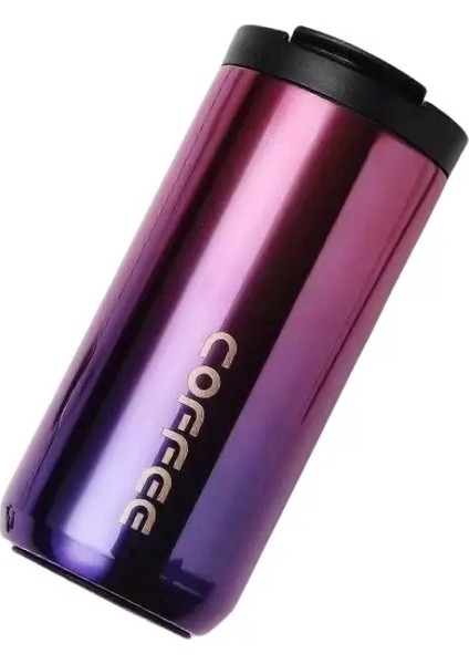 Yeni Koreli Basit ve Şık Paslanmaz Çelik Termos Kupası Yüksek Değer Kilitli Öğrenci Beyaz Yaka Kahve Düz Kupası Kapasite: 400ML/RENK: Pembe (Yurt Dışından)
