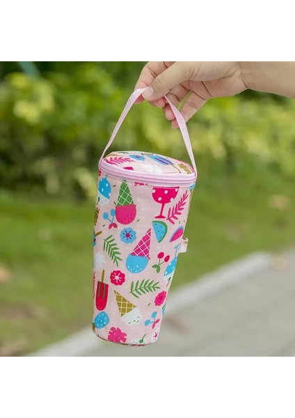 Su Şişesi Tote Torbası Evrensel Kese Isı Koruma Yalıtım Yalıtımlı Soğutucu Çanta Dış Mekan Kamp Yürüyüşü Su Şişesi Koyu Renk: Pembe (Yurt Dışından)