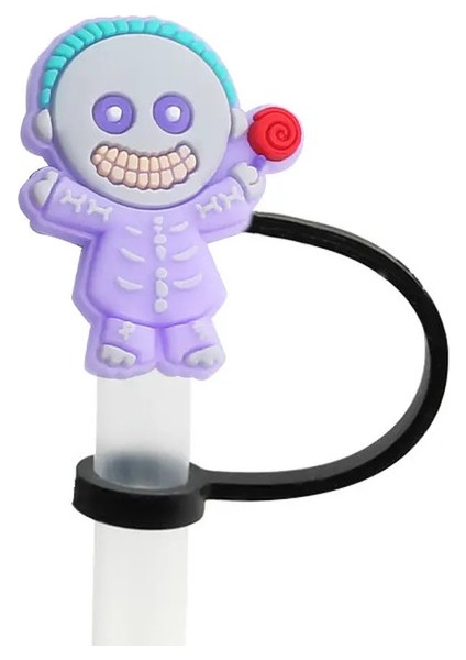 10 mm Için Noel Silikonundan Önceki Kabus, Cam Kap Için Saman Kapakları, Kol Tozu Geçirmez Yeniden Kullanılabilir Renkle 3040 Oz Dak Ile: 1pcs-05 (Yurt Dışından)