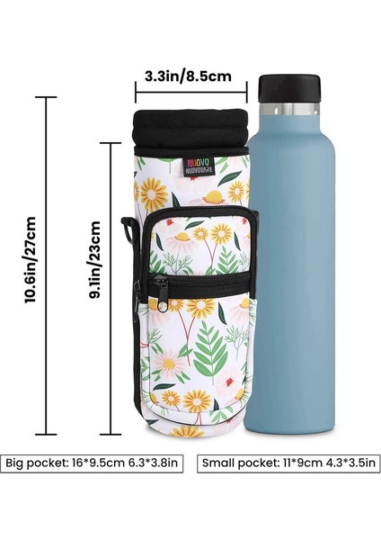 Nuovoware Su Şişesi Taşıyıcı Çanta 25OZ/32OZ Şişe Kesesi Tutucu Ayarlanabilir Omuz El Kayışı Spor Su Şişesi Aksesuarları Renk: Sarı Daisy (Yurt Dışından)