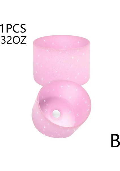 Owala Için Silikon Su Şişesi Önyükleme 24OZ 32OZ Slip Anti-Slip Slip Koruyucu Kılıf Alt Tampon Koruyucu Büküm ve Çarpışma Renk: Pink 2 (Yurt Dışından)